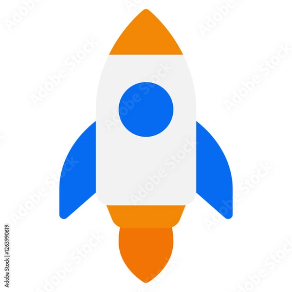 Obraz Colorful Rocket Icon for Creative Projects