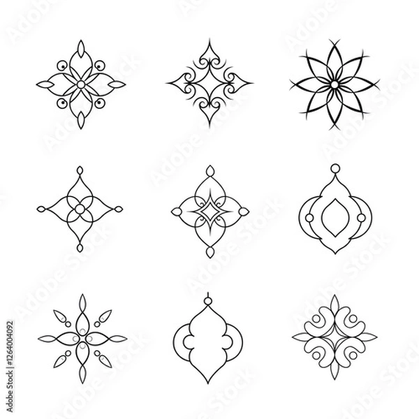 Fototapeta Mandala vector illustration set 2