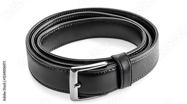 Obraz Black Leather Belt, Isolated,  Studio Shot, Fashion Accessory