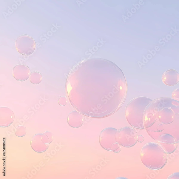 Obraz 분홍 비눗방울 하늘