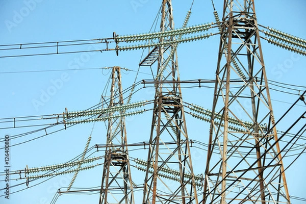 Fototapeta high voltage transmission lines