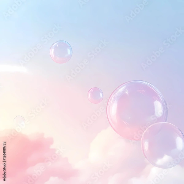 Obraz 분홍 비눗방울 하늘