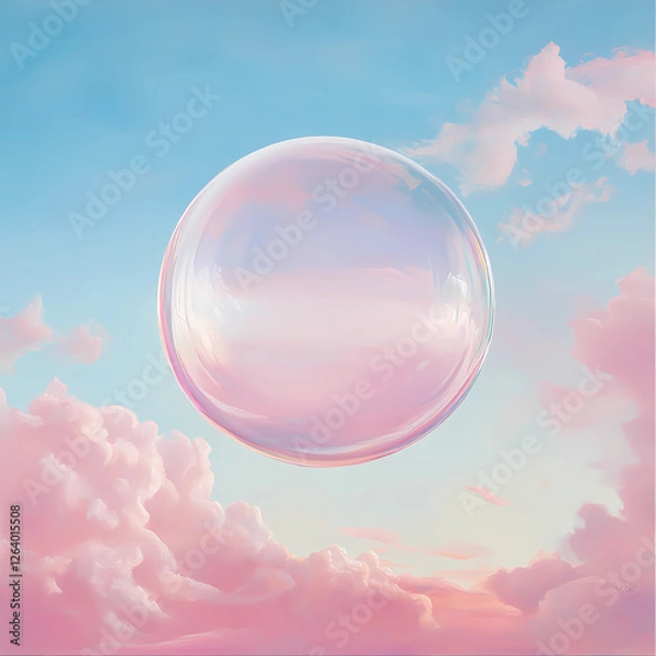 Obraz 분홍 비눗방울 하늘