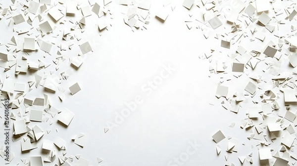 Obraz Abstract white squares confetti border