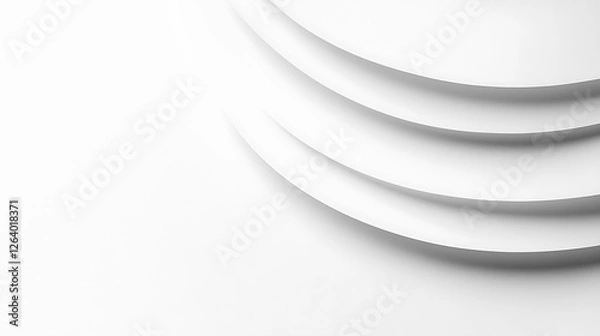 Obraz Abstract white curved shapes design background