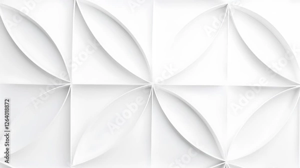 Obraz Abstract white architectural design, repeating pattern, wall surface, modern design, background, presentation, 3D model