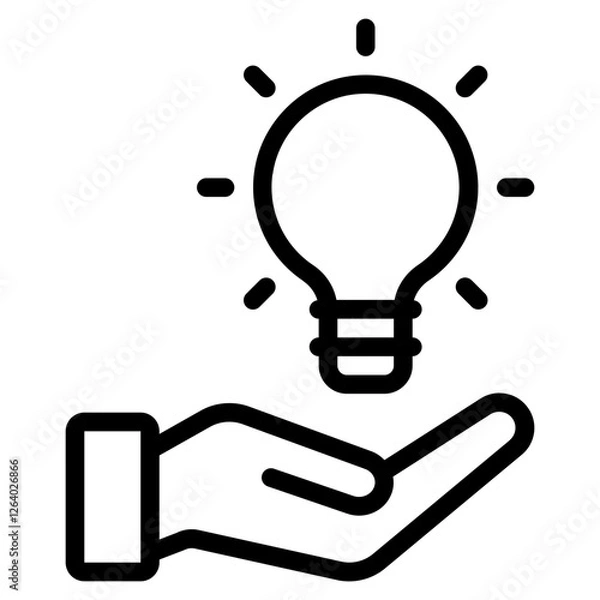Obraz Hand-Held Light Bulb Icon for Creativity