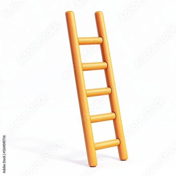 Fototapeta career ladder concept, 3d style imitation, cartoon icon, white background
