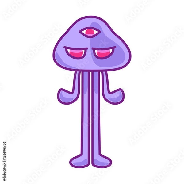 Obraz 立ち姿の紫色の宇宙人