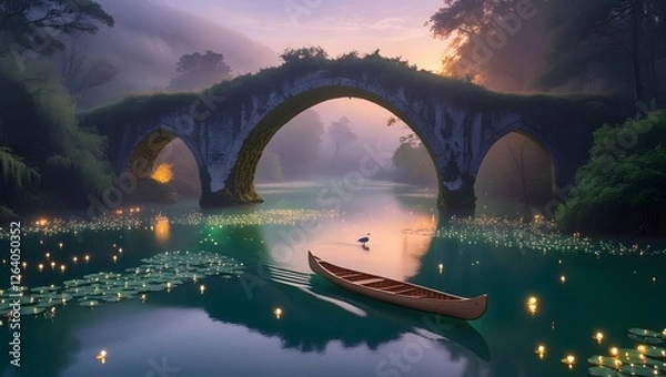 Obraz Bridge over the river ai generated image