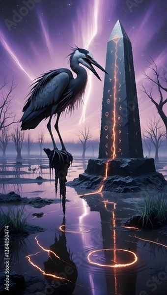 Obraz Heron abstract background image generated with ai