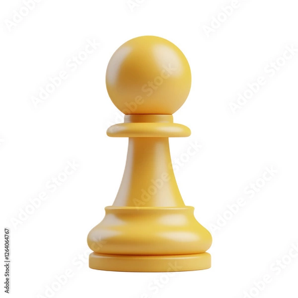 Fototapeta 3D Rendered Chess Pawn Emoji Isolated on White Background