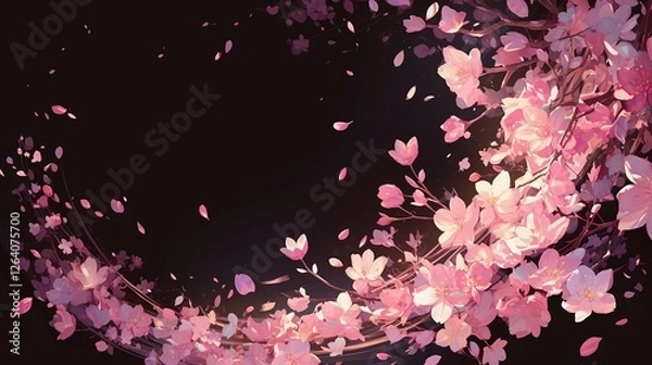 Fototapeta 桜の花びらの円2