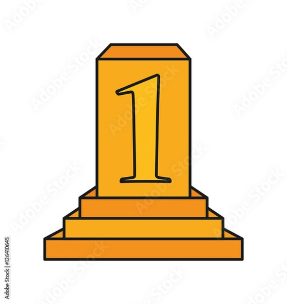 Fototapeta Trophy for number one. Winner competition success price and award theme. Isolated design. Vector illustration