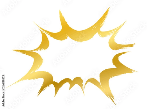 Obraz 金色の筆書きの破裂、パンク、とげとげの吹き出し