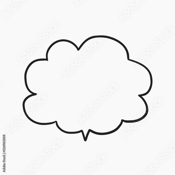 Fototapeta Cloud-shaped thought bubble illustration vector