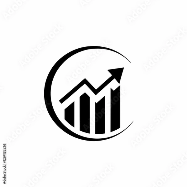 Fototapeta creative business Growth Chart icon and logo vector silhouette
