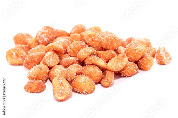 Fototapeta Bunch of peanuts with honey isolated on white