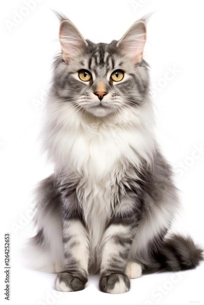 Fototapeta Cat maine-coon mammal animal kitten.