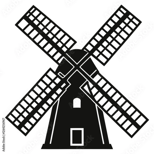 Fototapeta vector of an old windmill