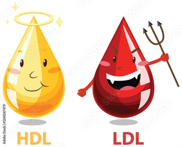 Fototapeta Good vs Bad Cholesterol Characters