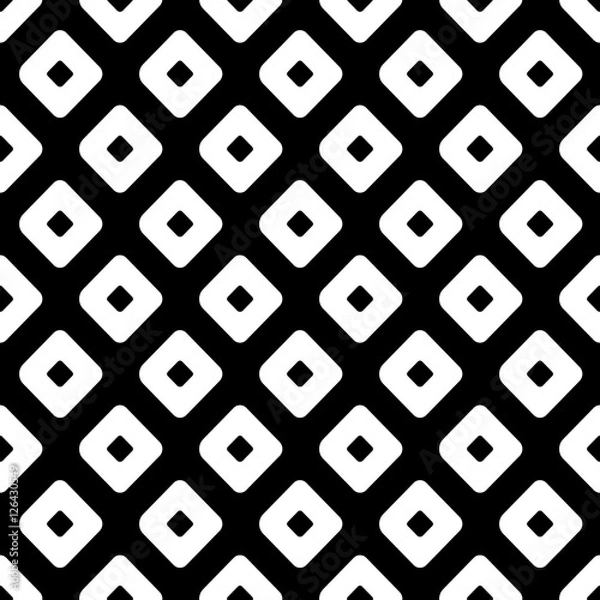 Fototapeta Seamless vector geometrical pattern. Endless black and white background with hand drawn rhombus. Graphic illustration. Template for cover, fabric, wrapping.