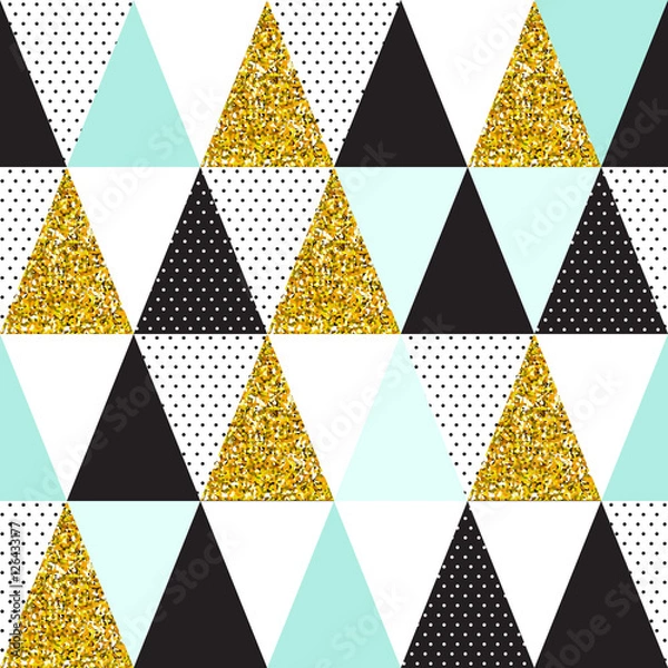 Fototapeta Seamless vector pattern with gold glitter
