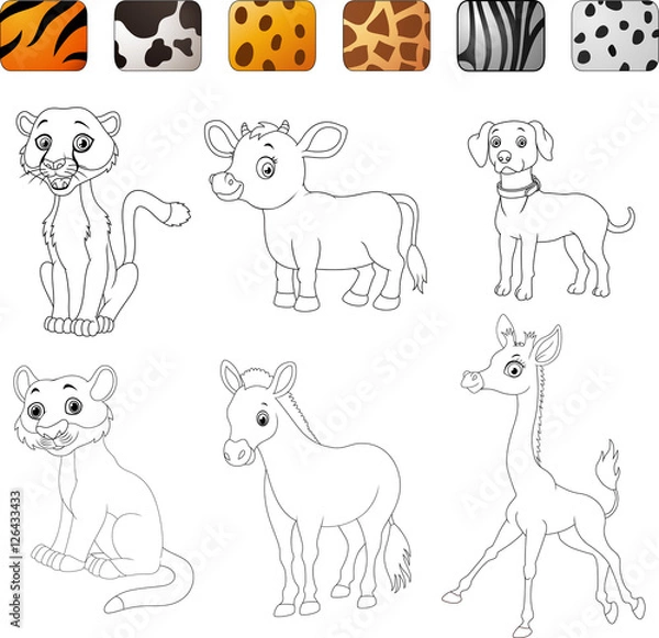 Fototapeta Game make the choice skin matching. Wild animals