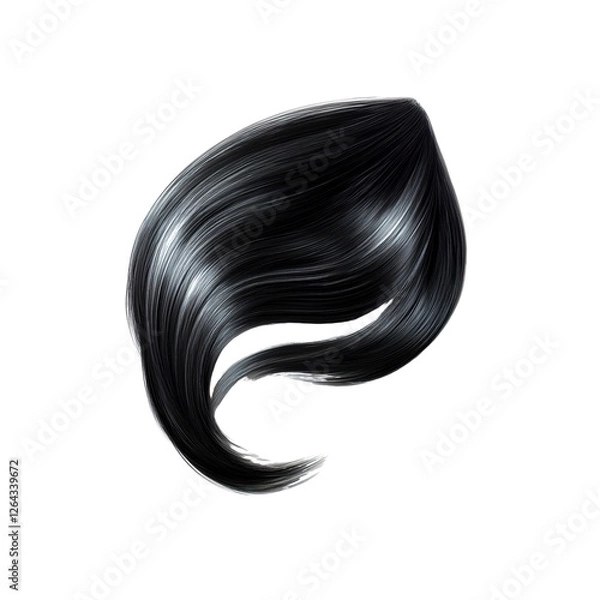 Fototapeta Luxurious Black Hair Strand, Elegant and Silky Smooth Texture