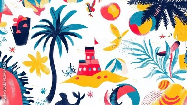 Fototapeta Vibrant Tropical Patterns