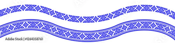 Obraz line thia art for frame blue so beautiful in thai art