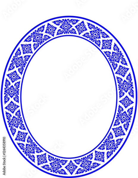 Obraz Thai art frame, Ornate Blue Decorative Frame