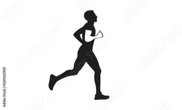 Fototapeta Running silhouettes Vector illustration