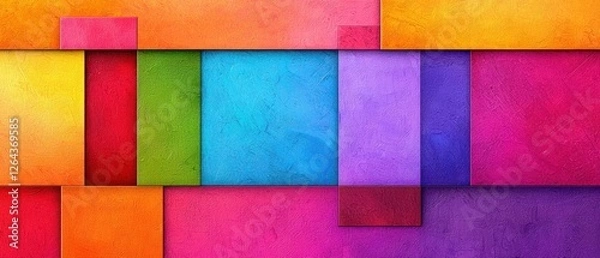 Fototapeta Vibrant Colorful Geometric Background with Overlapping Squares