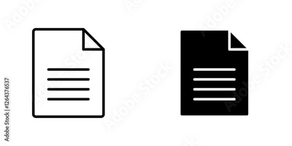 Fototapeta Document icons. stroke line and black solid icons