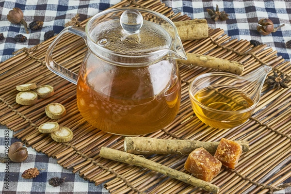 Fototapeta Burdock herbal tea