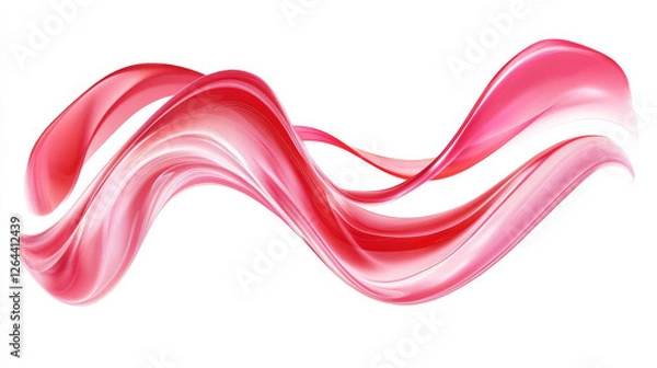 Fototapeta Set abstract vector banners with smooth shiny red waves