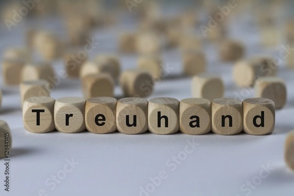 Obraz Treuhand - Holzwürfel mit Buchstaben
