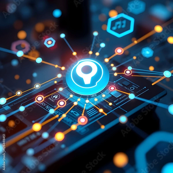 Fototapeta Application programming interface hologram