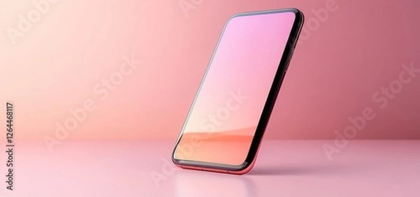Obraz Elegant Pink Smartphone Mockup on a Soft Background