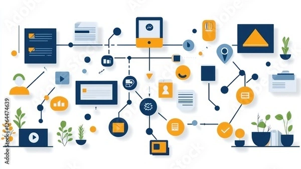 Obraz Visualizing Complex Data Systems: A Network of Interconnected Elements