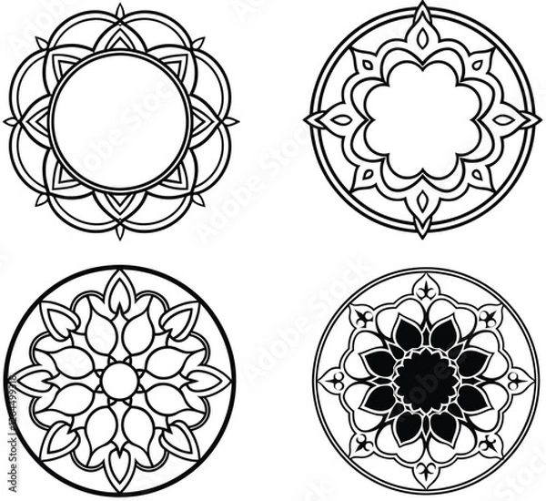 Fototapeta set of round ornamental elements