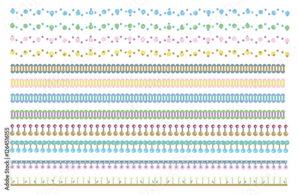 Fototapeta 可愛いパステルカラーの飾り罫