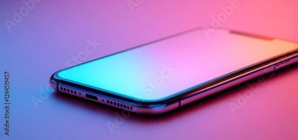Obraz Smartphone Display with Neon Gradient