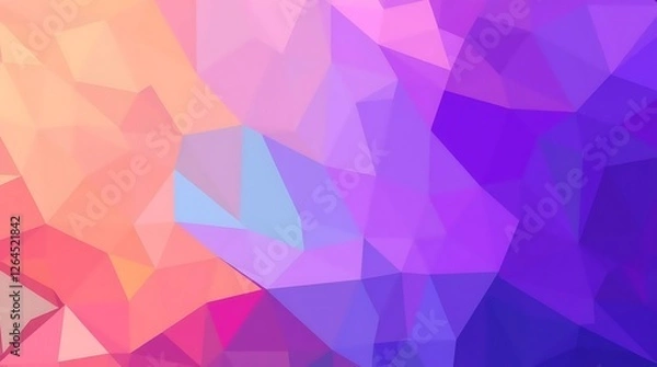 Obraz High-resolution abstract background image with a low-poly style, employing a vibrant color scheme of complementary hues, creating a visually striking and modern aesthetic, with a de.