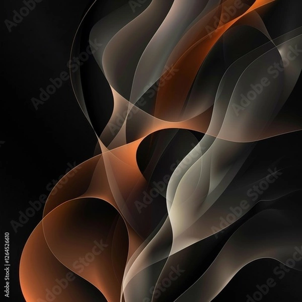 Fototapeta Organic shape with gradient color on abstract background with shadow