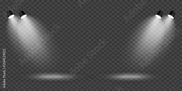 Obraz Magic stage lighting effect. Spotlight light effect. On a transparent background.