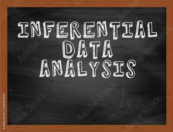 Obraz INFERENTIAL DATA ANALYSIS handwritten text on black chalkboard