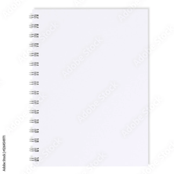 Fototapeta White Notebook Isolated on white background