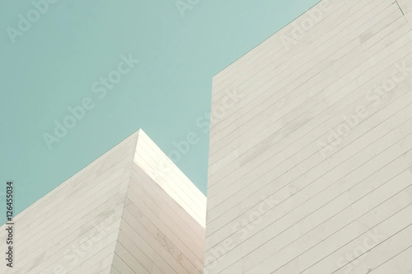 Obraz Architektura abstrakcyjna. Szczegół elewacji budynku z bloków kamiennych